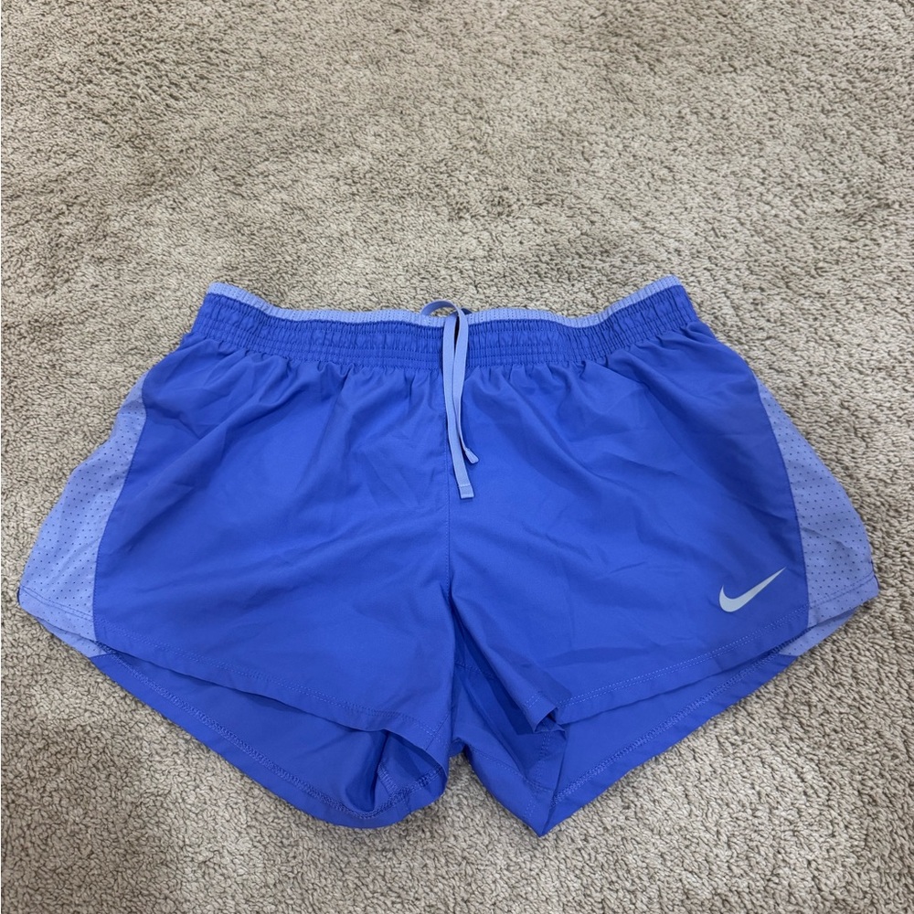 Nike Women's Two-toned Purple Shorts with Side Panels